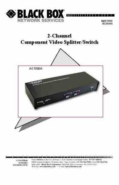 Black Box Switch 2-Channel Component Video SplitterSwitch-page_pdf